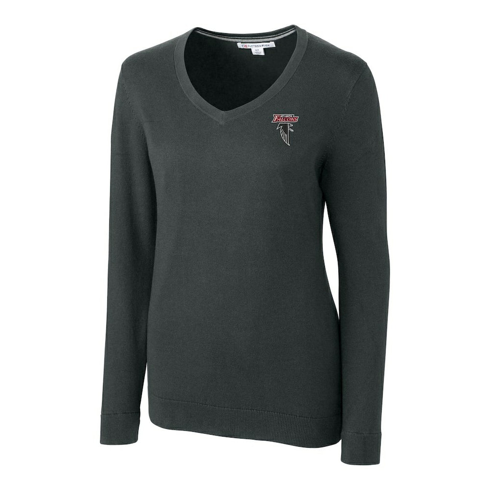 NFL Atlanta Falcons Cutter & Buck Women's Throwback Logo Lakemont Tri-Blend V-Neck Pullover Sweater