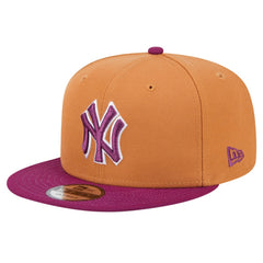 New York Yankees Color Pack Two-Tone 9FIFTY Snapback Hat - Brown/Purple | New Era