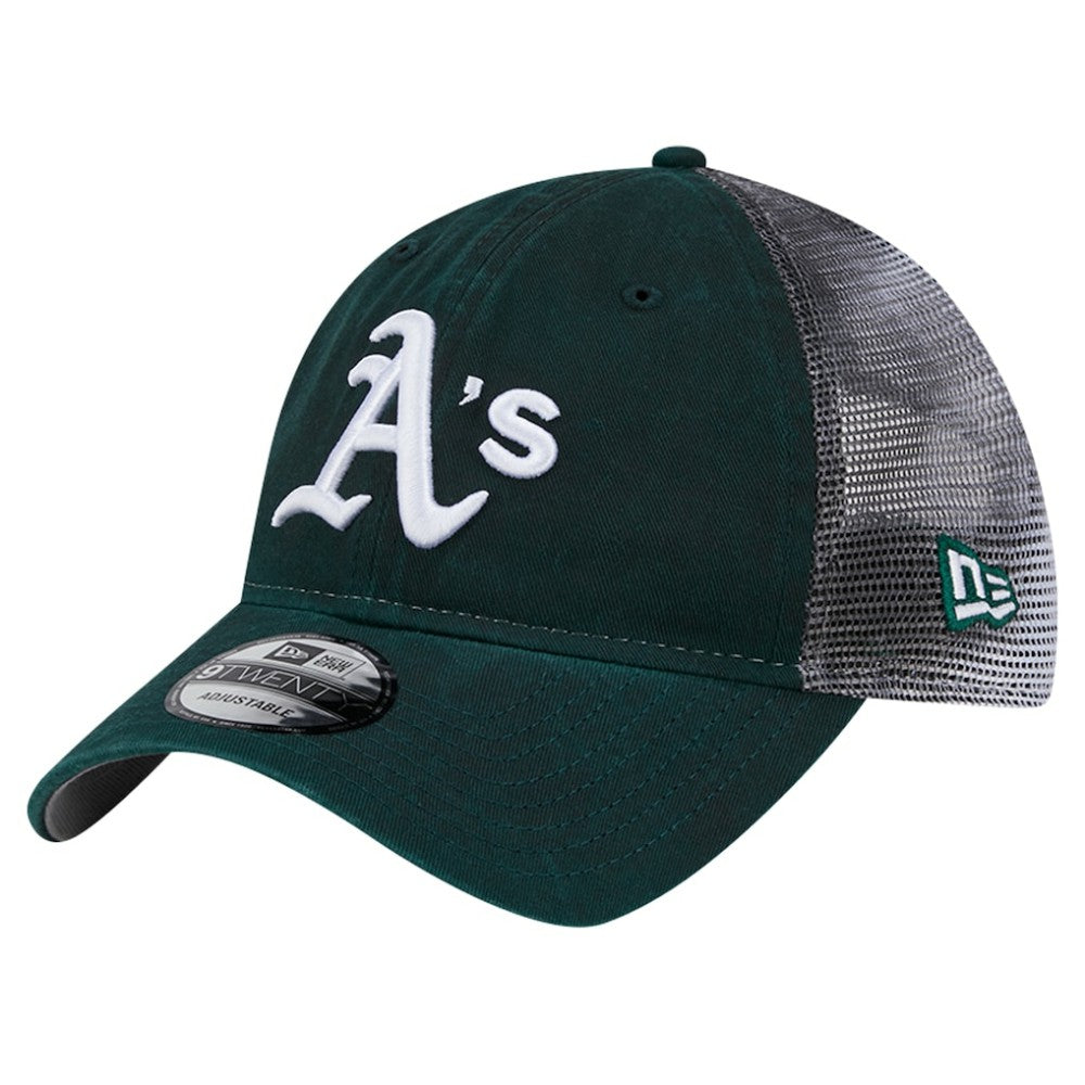 Athletics Team Slick Trucker 9TWENTY Adjustable Hat - Green | New Era