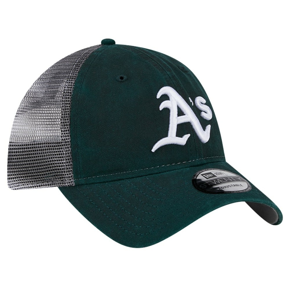 Athletics Team Slick Trucker 9TWENTY Adjustable Hat - Green | New Era