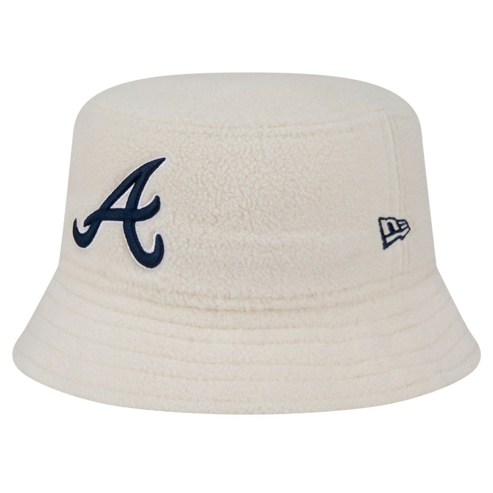 Atlanta Braves Women's Chrome Cozy Bucket Hat - White | New Era