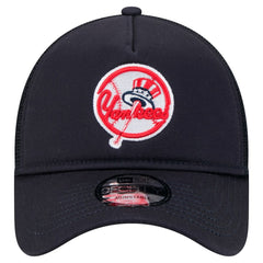New York Yankees 9FORTY A-Frame Trucker Adjustable Hat - Navy | New Era