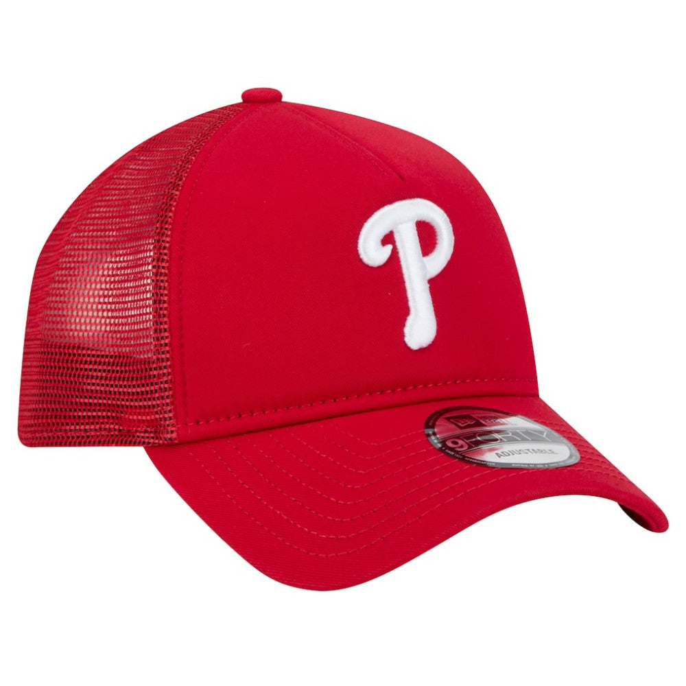 Philadelphia Phillies 9FORTY A-Frame Trucker Adjustable Hat - Red | New Era