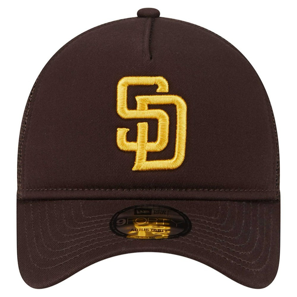 San Diego Padres 9FORTY A-Frame Trucker Adjustable Hat - Brown | New Era