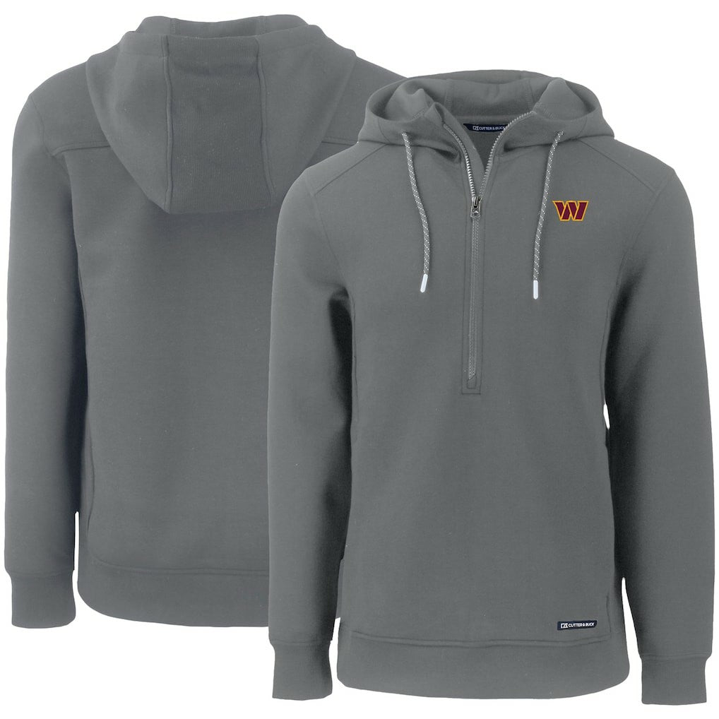 NFL Washington Commanders Cutter & Buck Primary Mark Roam Eco Recycled Half-Zip Pullover Hoodie