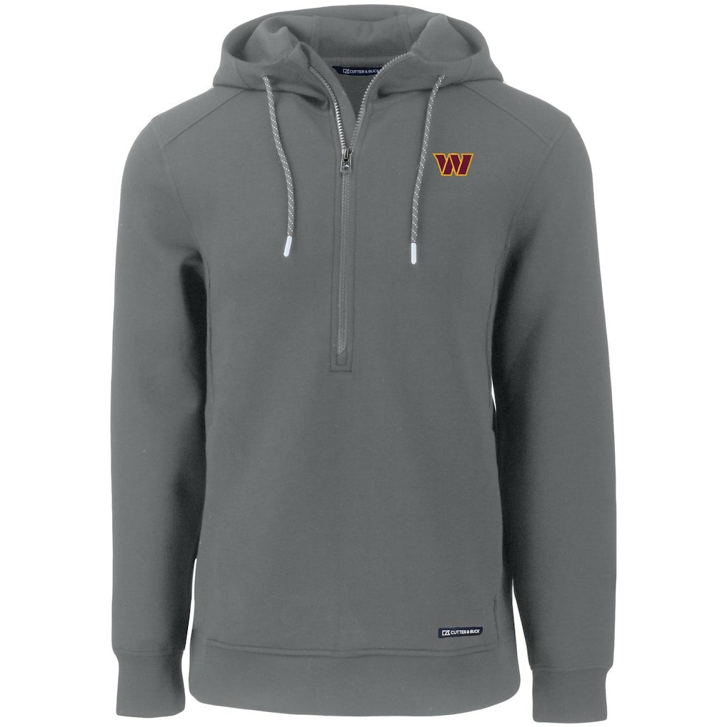 NFL Washington Commanders Cutter & Buck Primary Mark Roam Eco Recycled Half-Zip Pullover Hoodie