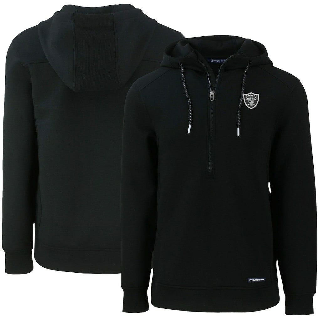 NFL Las Vegas Raiders Cutter & Buck Primary Mark Roam Eco Recycled Half-Zip Pullover Hoodie