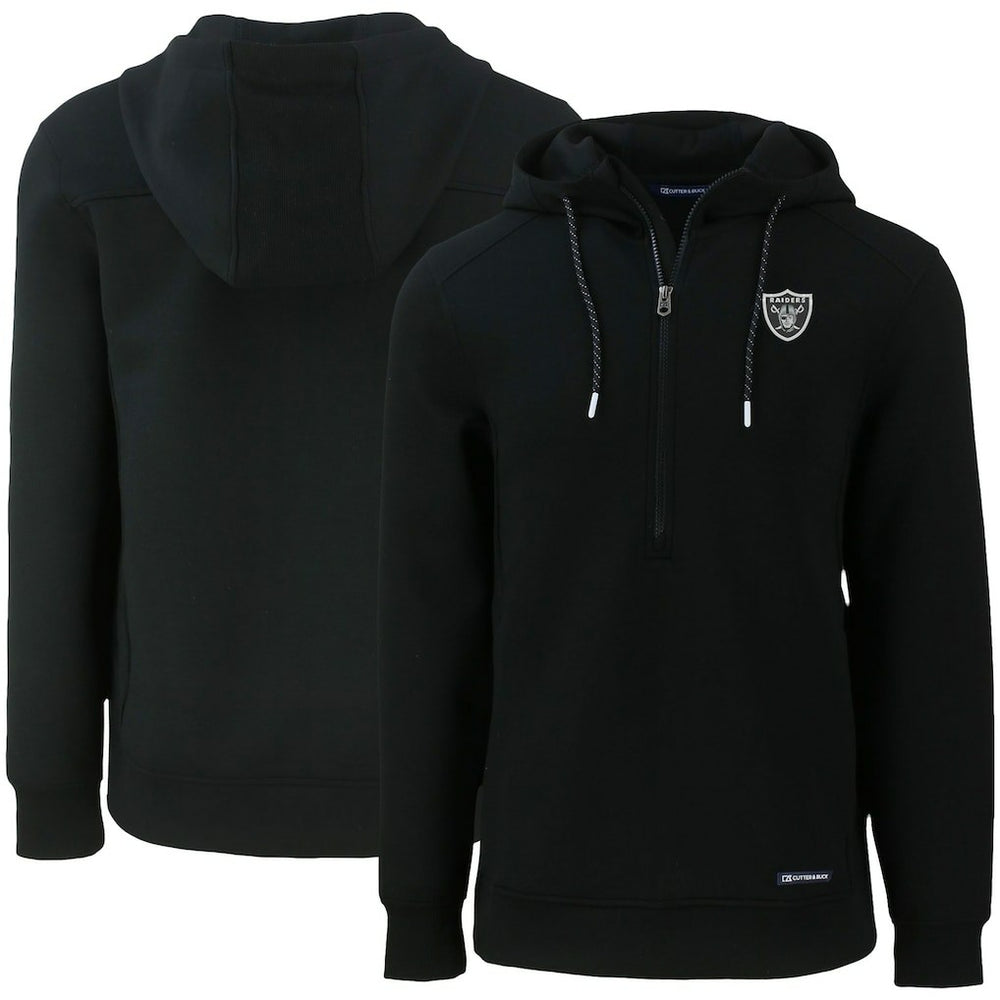 NFL Las Vegas Raiders Cutter & Buck Primary Mark Roam Eco Recycled Half-Zip Pullover Hoodie