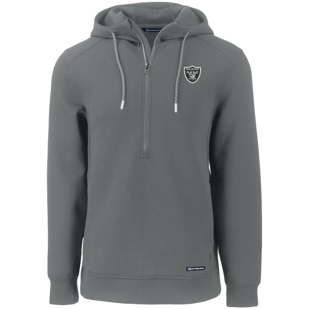 NFL Las Vegas Raiders Cutter & Buck Primary Mark Roam Eco Recycled Half-Zip Pullover Hoodie