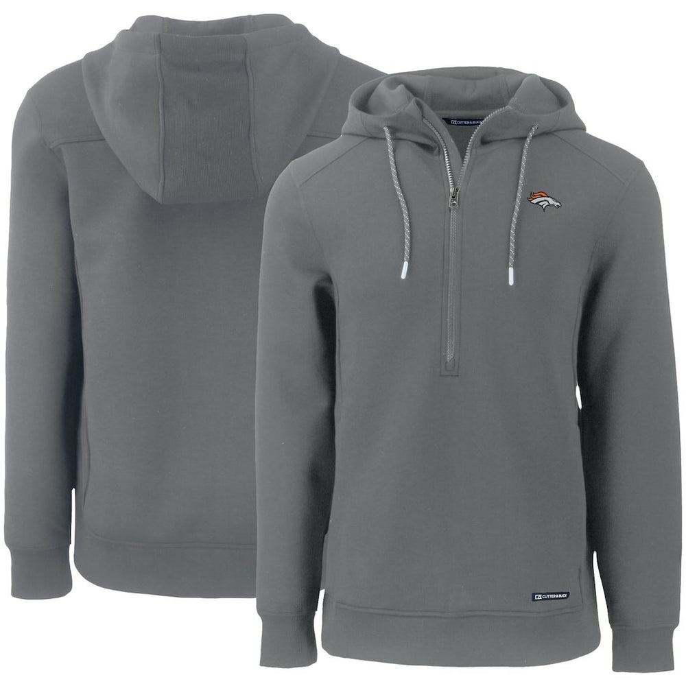 NFL Denver Broncos Cutter & Buck Primary Mark Roam Eco Recycled Half-Zip Pullover Hoodie