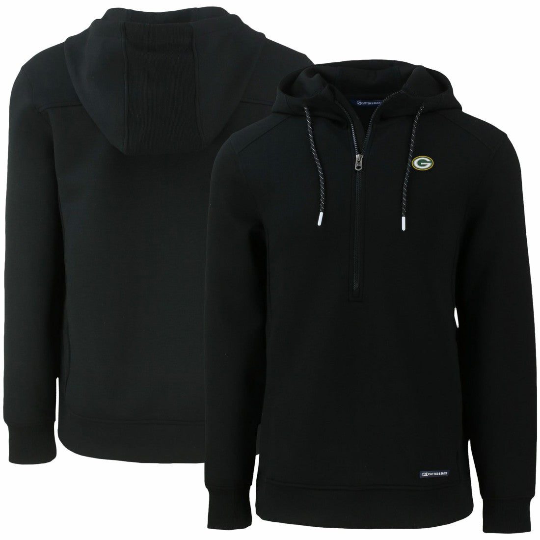 NFL Green Bay Packers Cutter & Buck Primary Mark Roam Eco Recycled Half-Zip Pullover Hoodie
