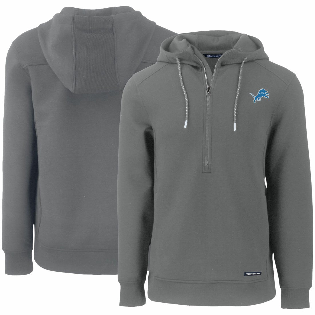 NFL Detroit Lions Cutter & Buck Primary Mark Roam Eco Recycled Half-Zip Pullover Hoodie
