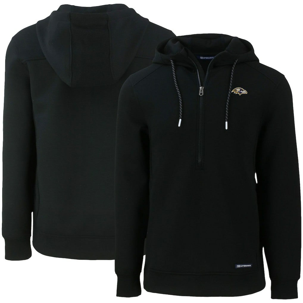 NFL Baltimore Ravens Cutter & Buck Primary Mark Roam Eco Recycled Half-Zip Pullover Hoodie