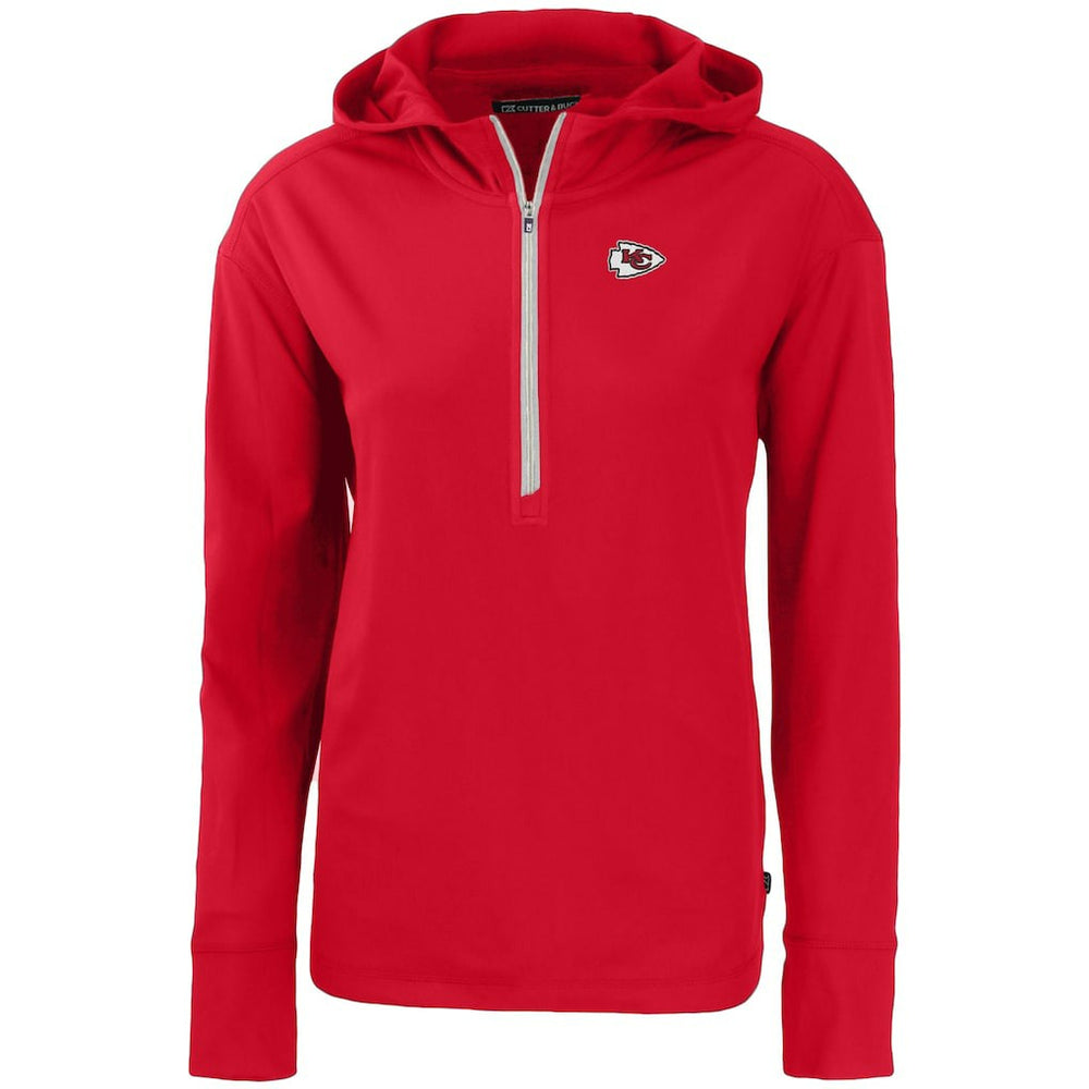 NFL Kansas City Chiefs Cutter & Buck Women's Primary Mark Daybreak Eco Recycled Half-Zip Hoodie