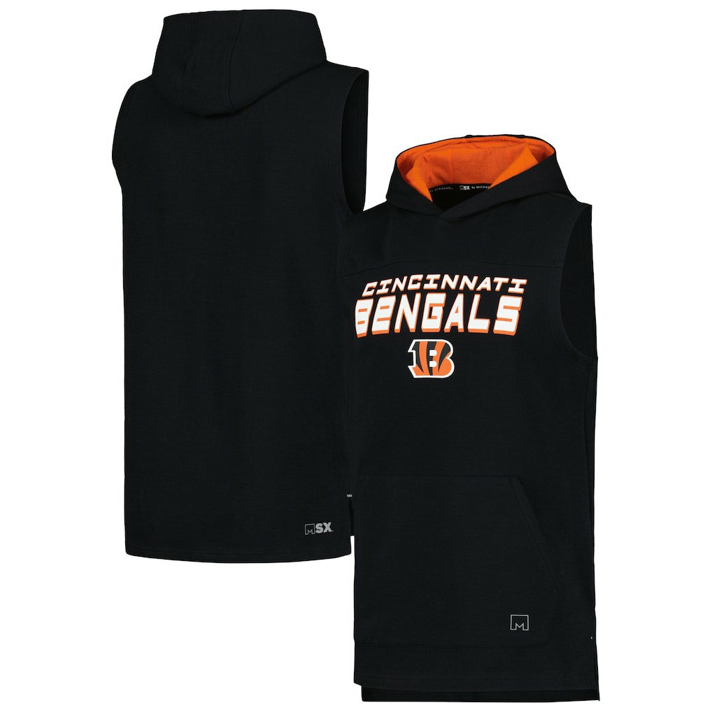NFL Cincinnati Bengals MSX by Michael Strahan Captain Sleeveless Hoodie T-Shirt