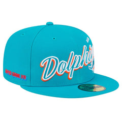 NFL Miami Dolphins Script Sided 59FIFTY Fitted Hat