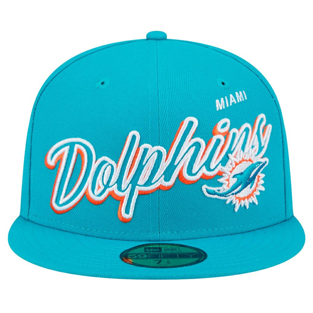 NFL Miami Dolphins Script Sided 59FIFTY Fitted Hat