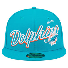 NFL Miami Dolphins Script Sided 59FIFTY Fitted Hat