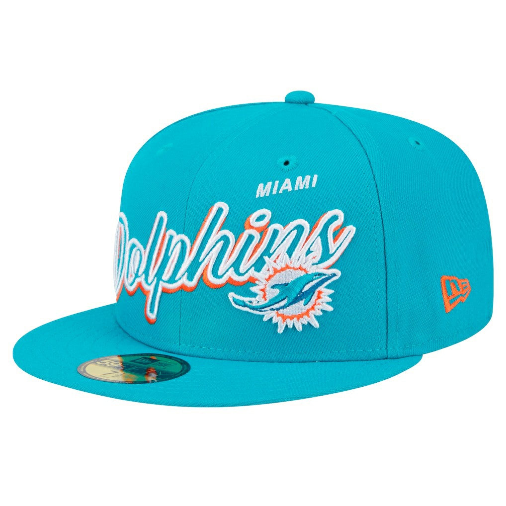 NFL Miami Dolphins Script Sided 59FIFTY Fitted Hat