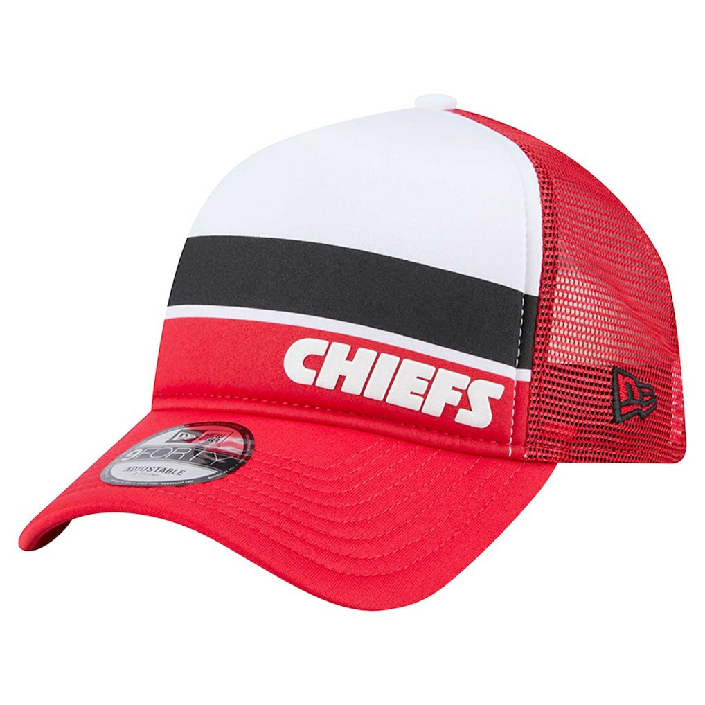NFL Kansas City Chiefs Sport Night Color Block 9FORTY A-Frame Trucker Adjustable Hat