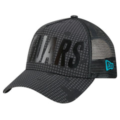 NFL Jacksonville Jaguars Midnight Ink Tonal Text A-Frame Trucker 9FORTY Adjustable Hat