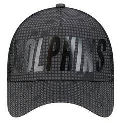 NFL Miami Dolphins Midnight Ink Tonal Text A-Frame Trucker 9FORTY Adjustable Hat