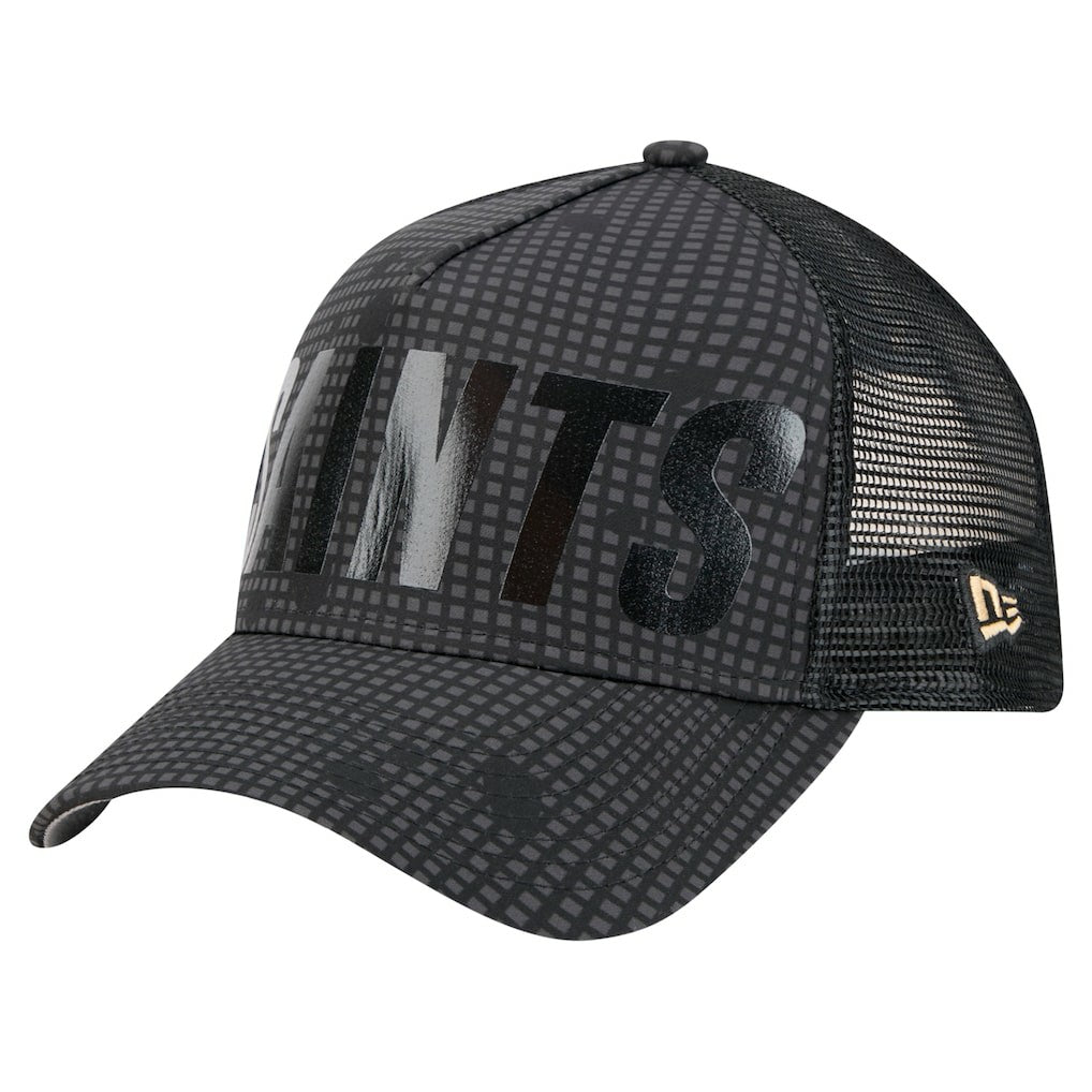 NFL New Orleans Saints Midnight Ink Tonal Text A-Frame Trucker 9FORTY Adjustable Hat