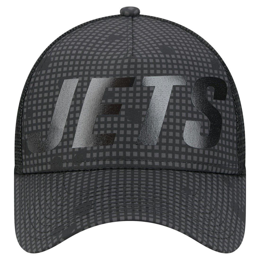 NFL New York Jets Throwback Midnight Ink Tonal Text A-Frame Trucker 9FORTY Adjustable Hat