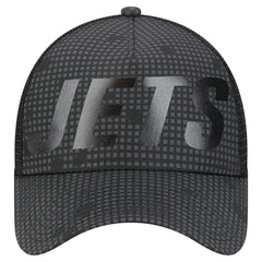 NFL New York Jets Throwback Midnight Ink Tonal Text A-Frame Trucker 9FORTY Adjustable Hat