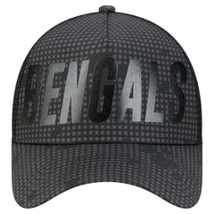 NFL Cincinnati Bengals Midnight Ink Tonal Text A-Frame Trucker 9FORTY Adjustable Hat
