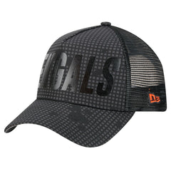 NFL Cincinnati Bengals Midnight Ink Tonal Text A-Frame Trucker 9FORTY Adjustable Hat