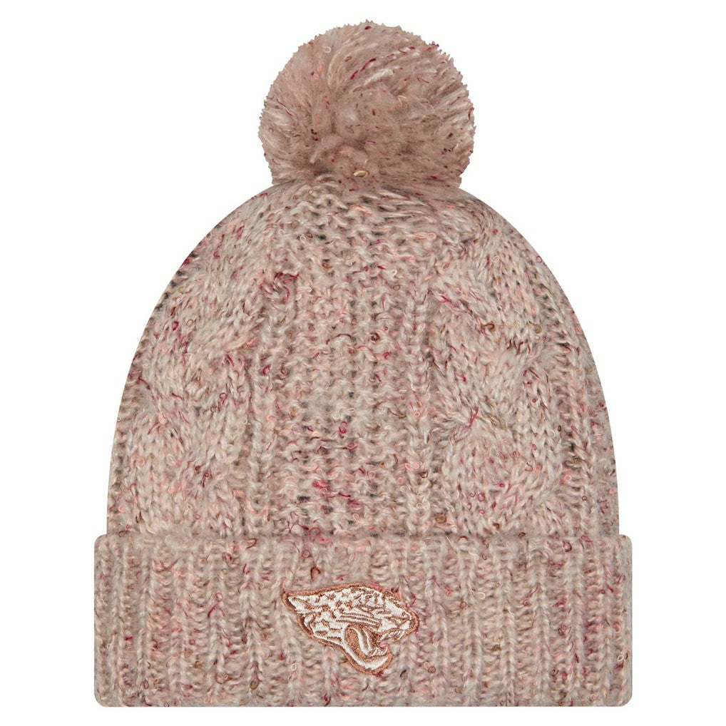 NFL Jacksonville Jaguars Women's Trendy Tone Cuffed Knit Hat with Pom