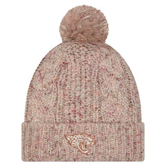 NFL Jacksonville Jaguars Women's Trendy Tone Cuffed Knit Hat with Pom