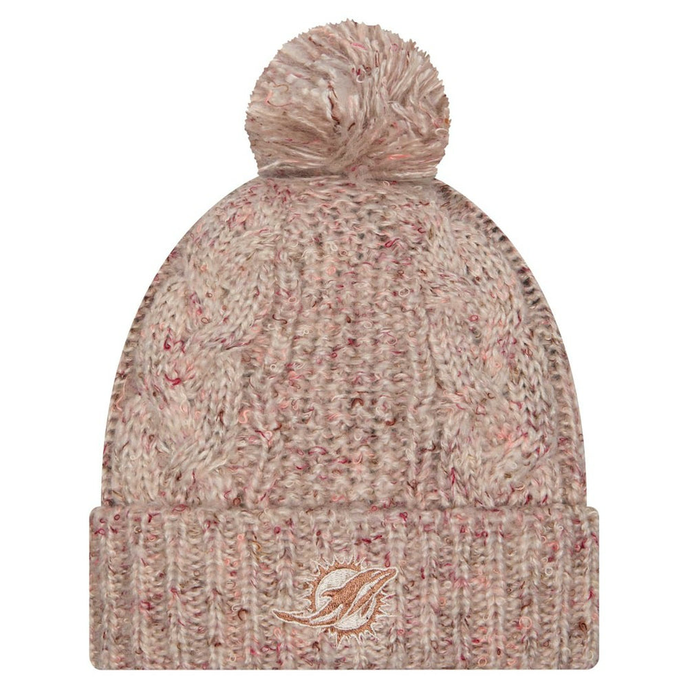NFL Miami Dolphins Women's Trendy Tone Cuffed Knit Hat with Pom