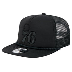 Philadelphia 76ers Tone Foam Meshback Golfer Snapback Hat - Black | New Era discount