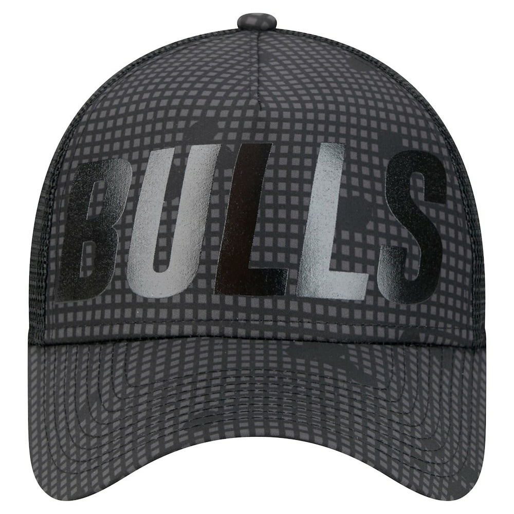 Chicago Bulls Male Adult Midnight Ink Tonal A-Frame Trucker 9FORTY Adjustable Hat - Black | New Era shop