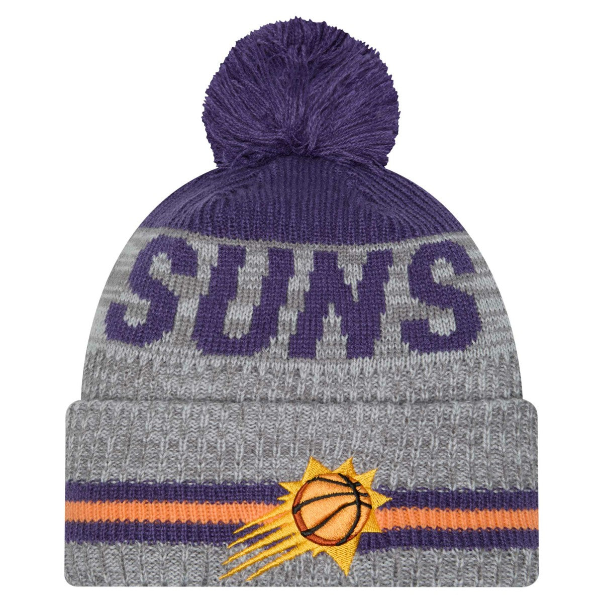 Phoenix Suns Sport Night Runner Cuffed Knit Hat with Pom - Gray | New Era shop