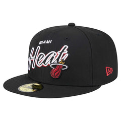 Miami Heat Sport Night Script Sided 59FIFTY Fitted Hat - Black | New Era discount