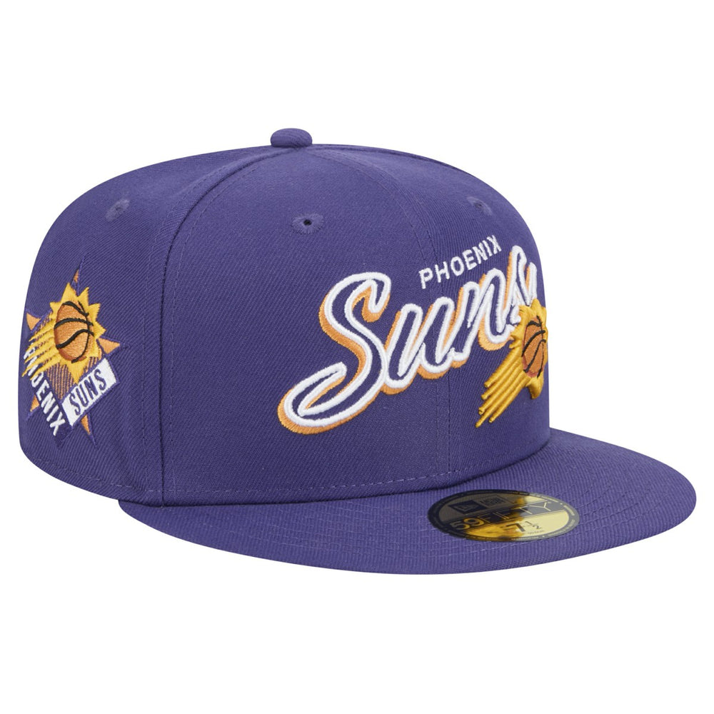 Phoenix Suns Sport Night Script Sided 59FIFTY Fitted Hat - Purple | New Era sale