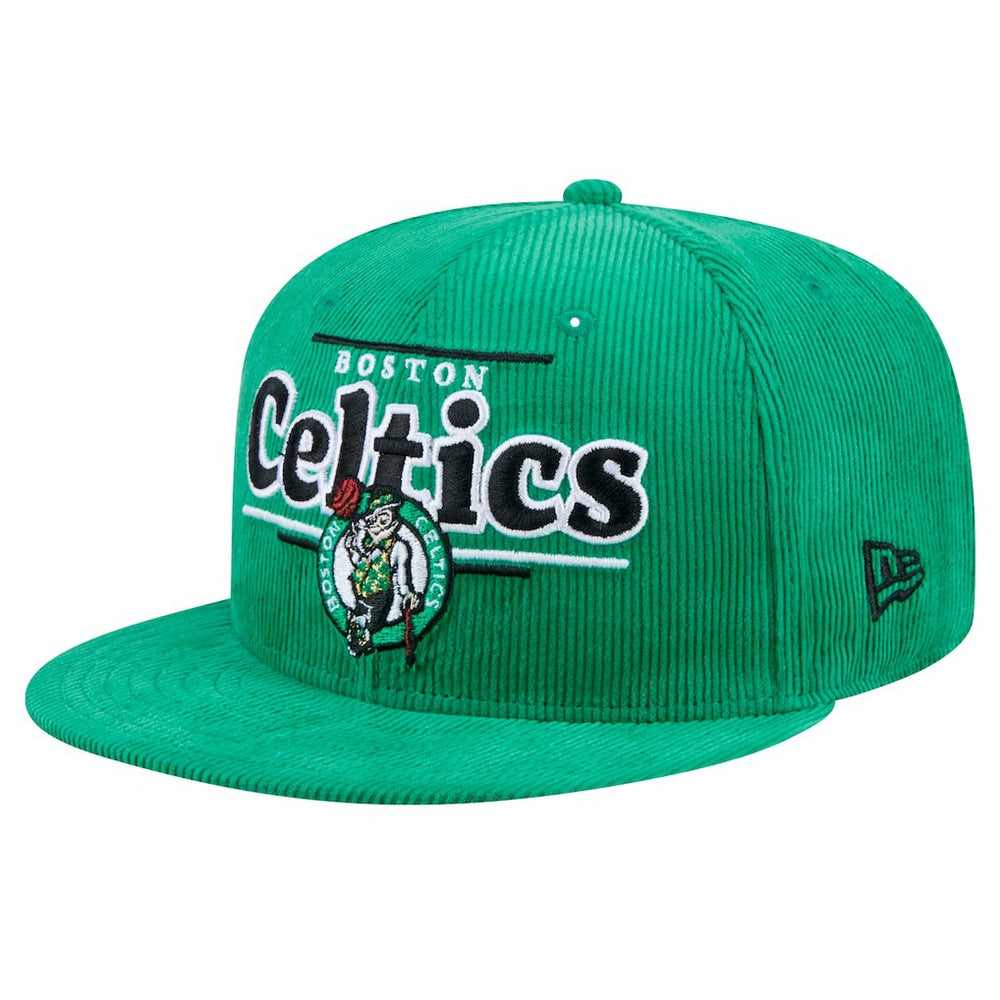 Boston Celtics Throwback Display Corduroy 9FIFTY Snapback Hat - Kelly Green | New Era on sale