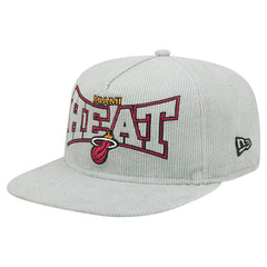 Miami Heat Throwback Corduroy Golfer Snapback Hat - Gray | New Era cheap