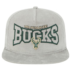 Milwaukee Bucks Throwback Corduroy Golfer Snapback Hat - Gray | New Era outlet
