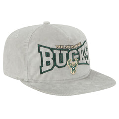 Milwaukee Bucks Throwback Corduroy Golfer Snapback Hat - Gray | New Era outlet
