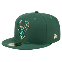 Milwaukee Bucks Throwback Pennant 59FIFTY Fitted Hat - Hunter Green | New Era shop