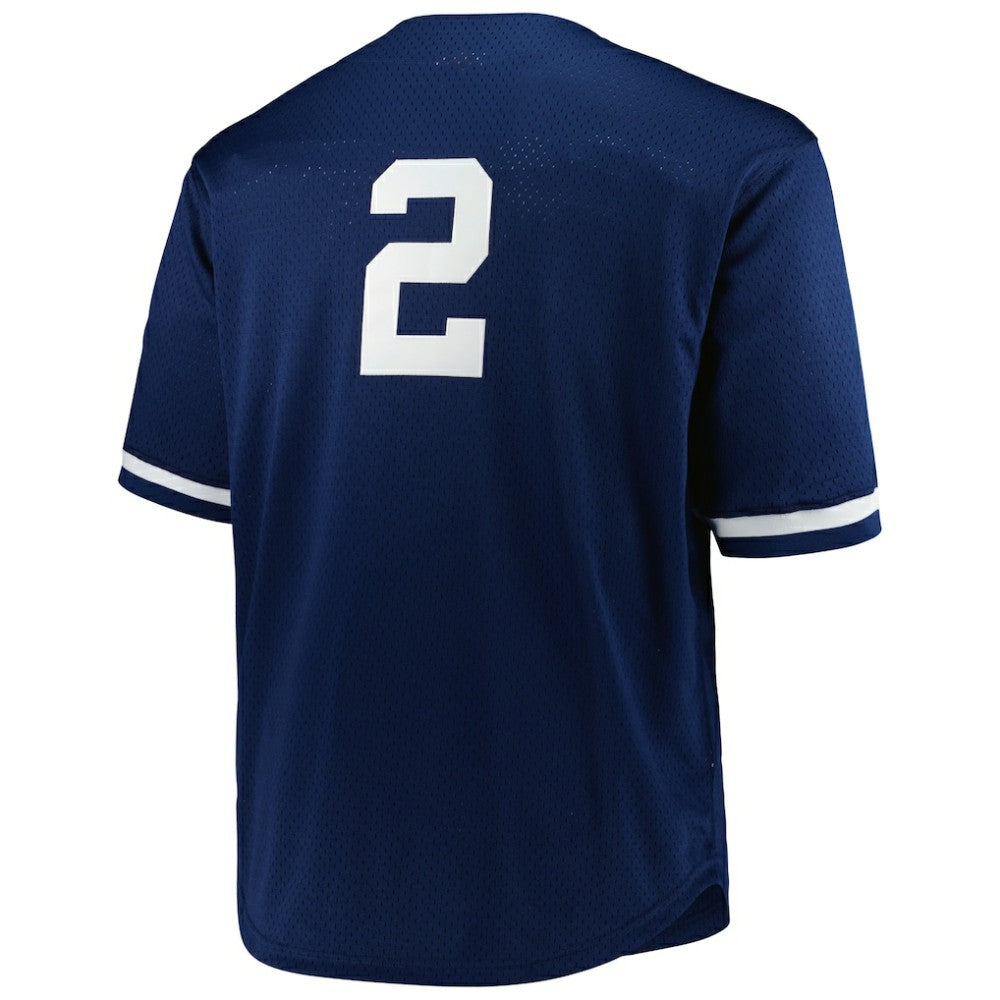 Derek Jeter New York Yankees Big & Tall Cooperstown Mesh Batting Practice Jersey - Navy | Mitchell & Ness
