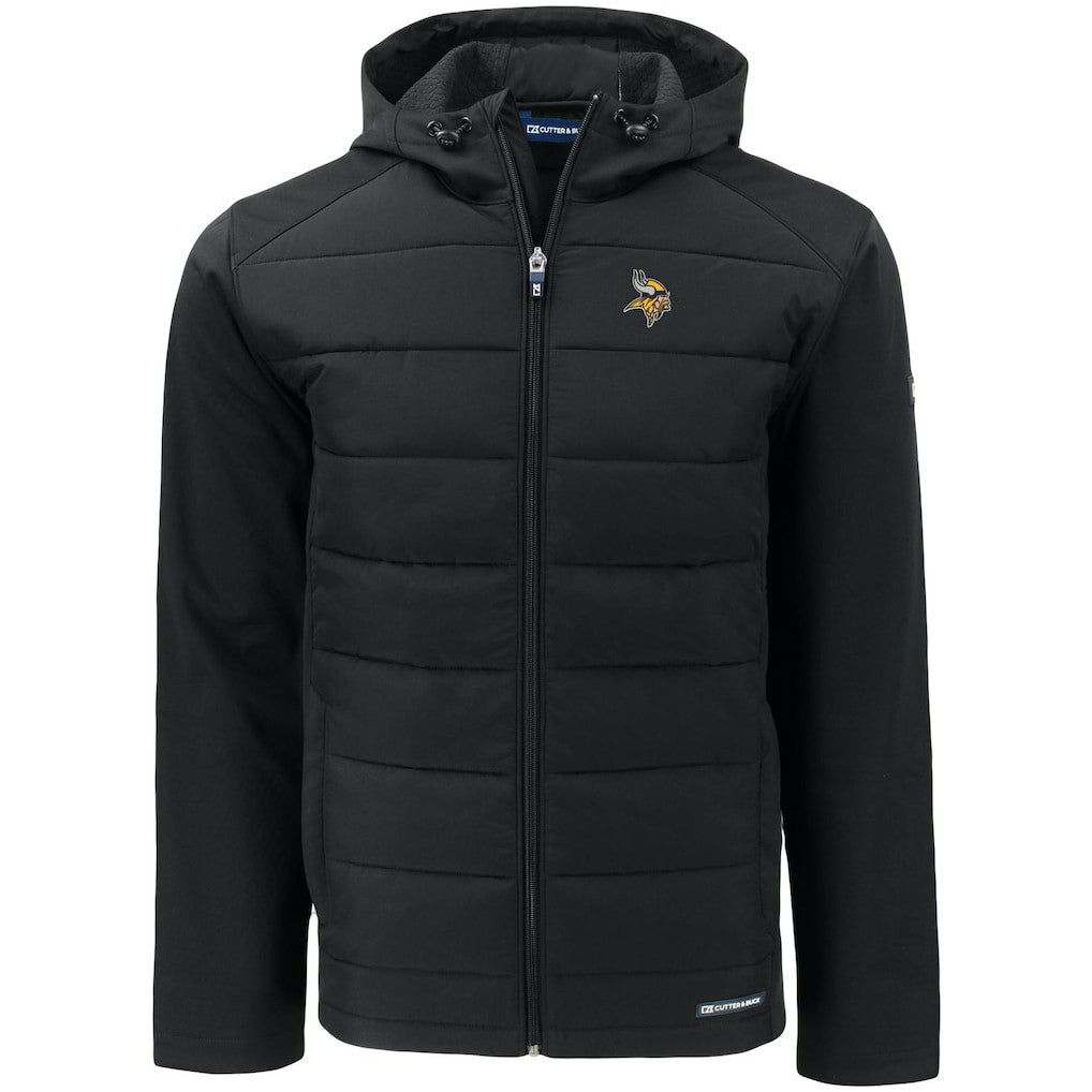 NFL Minnesota Vikings Cutter & Buck Big & Tall Evoke Hybrid Eco Softshell Recycled Full-Zip Hooded Jacket