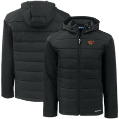 NFL Washington Commanders Cutter & Buck Big & Tall Evoke Hybrid Eco Softshell Recycled Full-Zip Hooded Jacket