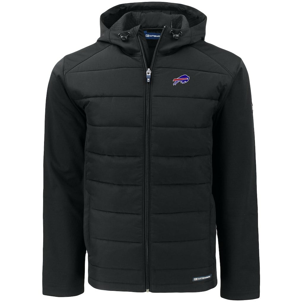 NFL Buffalo Bills Cutter & Buck Big & Tall Evoke Hybrid Eco Softshell Recycled Full-Zip Hooded Jacket