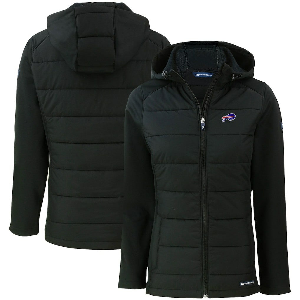 NFL Buffalo Bills Cutter & Buck Women's Evoke PrimaLoft Hybrid Eco Softshell Recycled Full-Zip Hooded Jacket