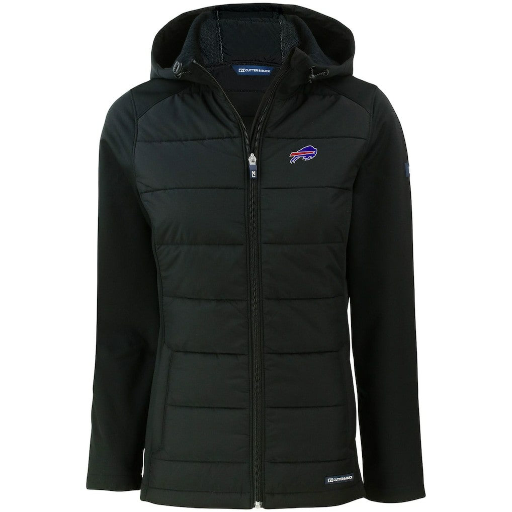 NFL Buffalo Bills Cutter & Buck Women's Evoke PrimaLoft Hybrid Eco Softshell Recycled Full-Zip Hooded Jacket